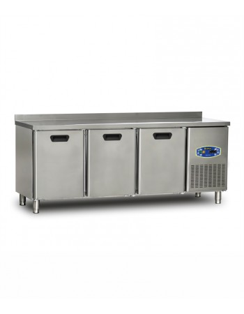 TURCO 3 Door Counter Freezer 200cm Commercial Stainless Steel Undercounter Freezer