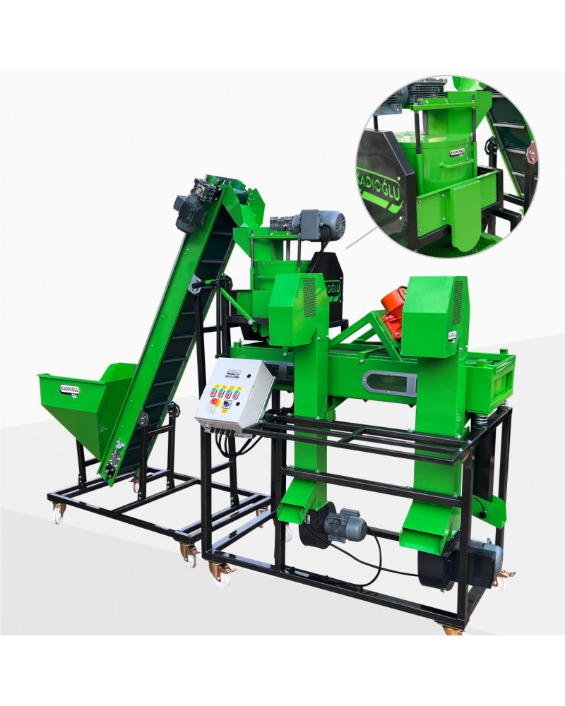 Turco BFK200 Industrial Almond Cracking & Shell Separation Line — 200 kg/Hour Turco BFK200 Industrial Almond Cracking & Shell Separation Line — 200 kg/Hour