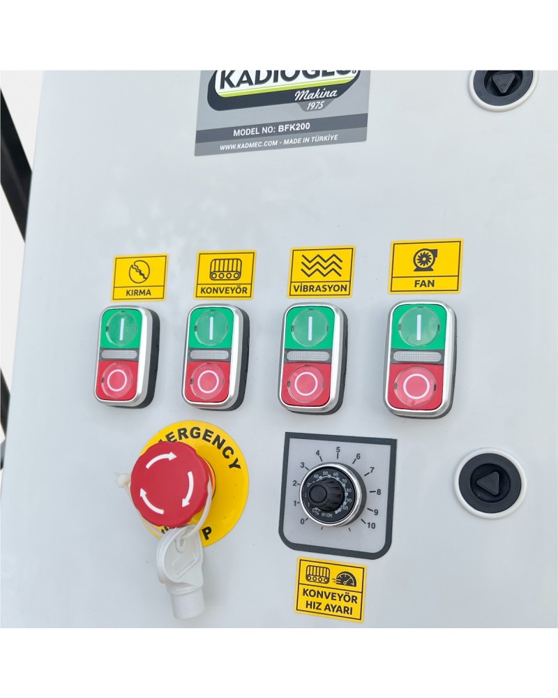 Turco BFK200 Industrial Almond Cracking & Shell Separation Line — 200 kg/Hour Turco BFK200 Industrial Almond Cracking & Shell Separation Line — 200 kg/Hour
