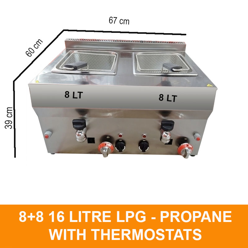 commercialpropane chips fryer with thermostats 16 litre